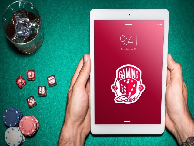 Online casino app on tablet